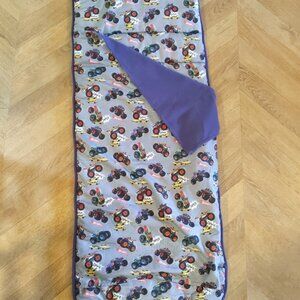 Pottery Barn Kids Hot Wheels Monster Truck Nap Mat Sleeping Bag mono removed